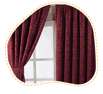 Red Colour velvet curtains
