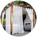 Outdoor white sheer curtains for part space