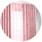 Pink curtains