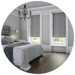 grey color bedroom blinds