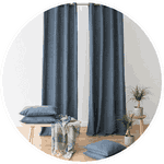 dark linen window curtains