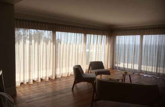 Classic linen window drapes complementing home interiors