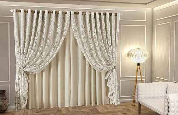Lightweight linen window curtains hanging in a bright room