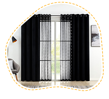 black and white curtains