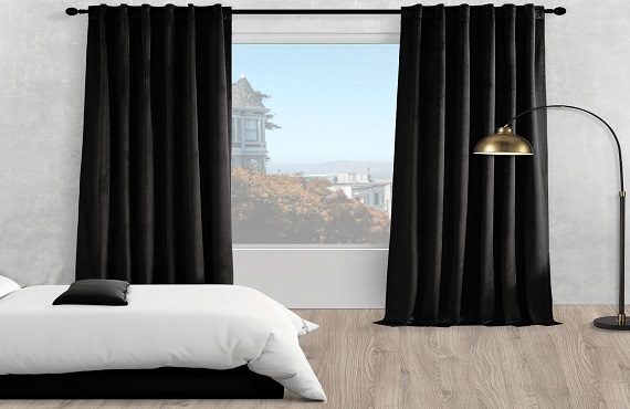 black curtains with white bedroom
