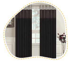 black linen curtains