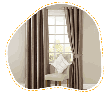 blackout window curtains with off-white chair