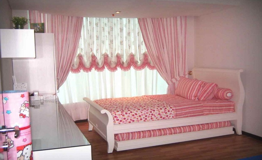 pink kids bedroom curtains