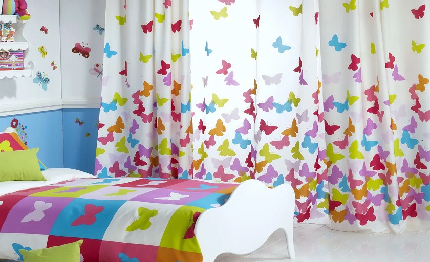 white kids bedroom curtains