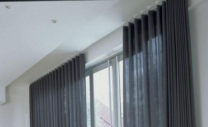 black motorized curtains in dubai