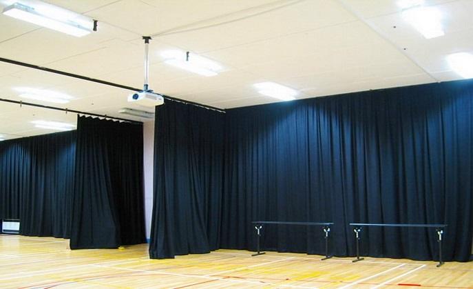 blue color blacout curtains