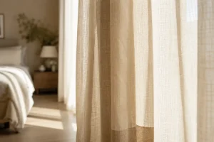 Lightweight cotton curtains with natural texture