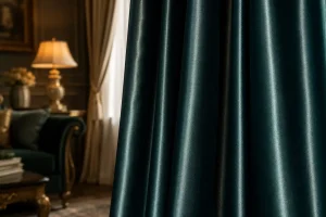 Luxurious silk curtains with elegant sheen