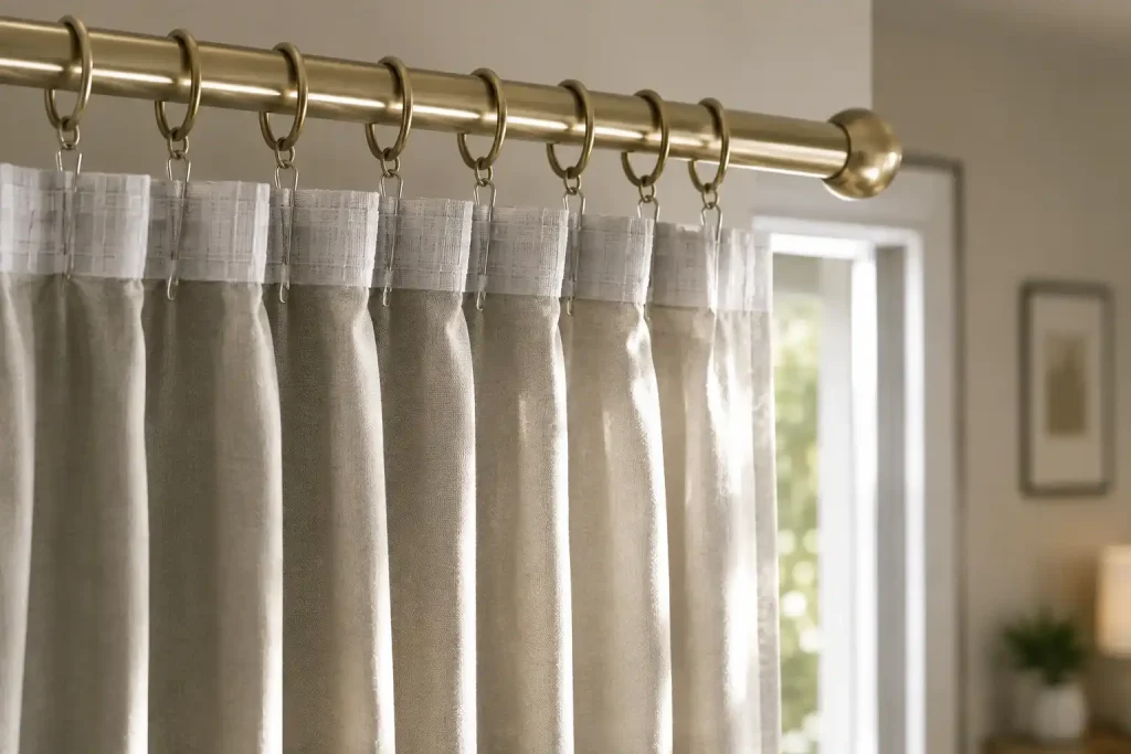 Types of curtain hooks for hanging curtains