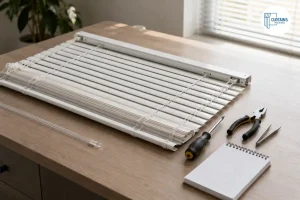 Preparing tools before repairing window blinds