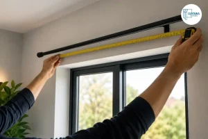 Measuring a window before making curtains